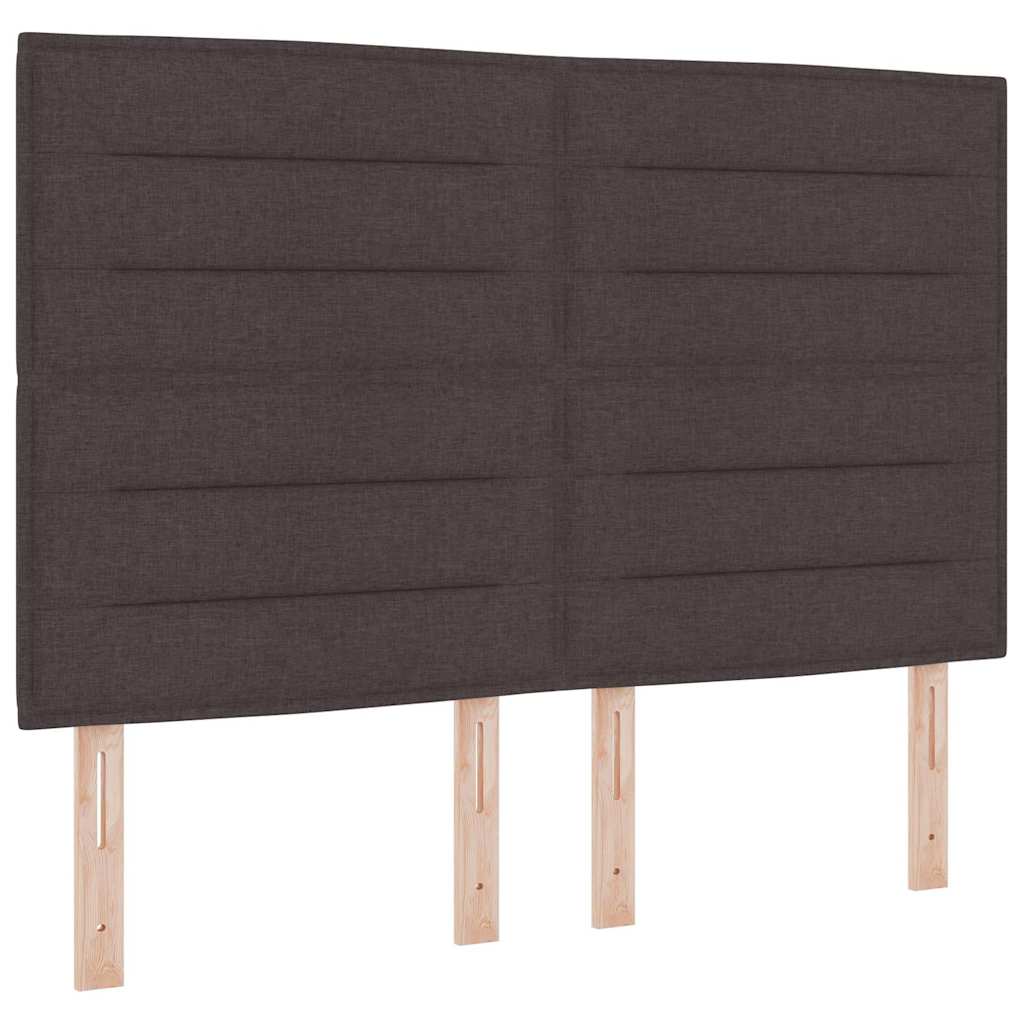 vidaXL Łóżko z sprężyną LED Ciemny brąz 140 x 190 cm tkanina
