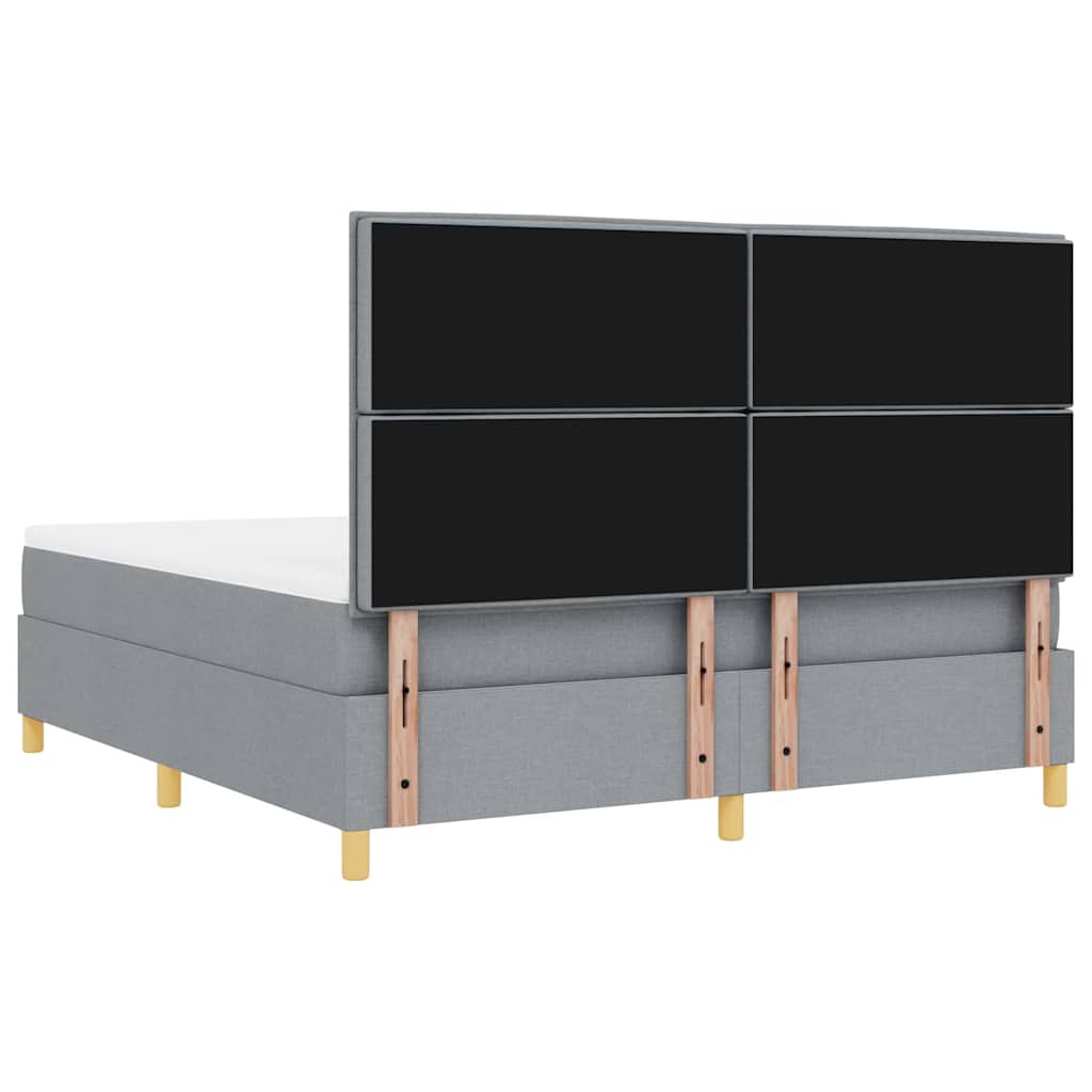 vidaXL Łóżko z sprężyną LED Jasnoszary 180 x 200 cm tkanina