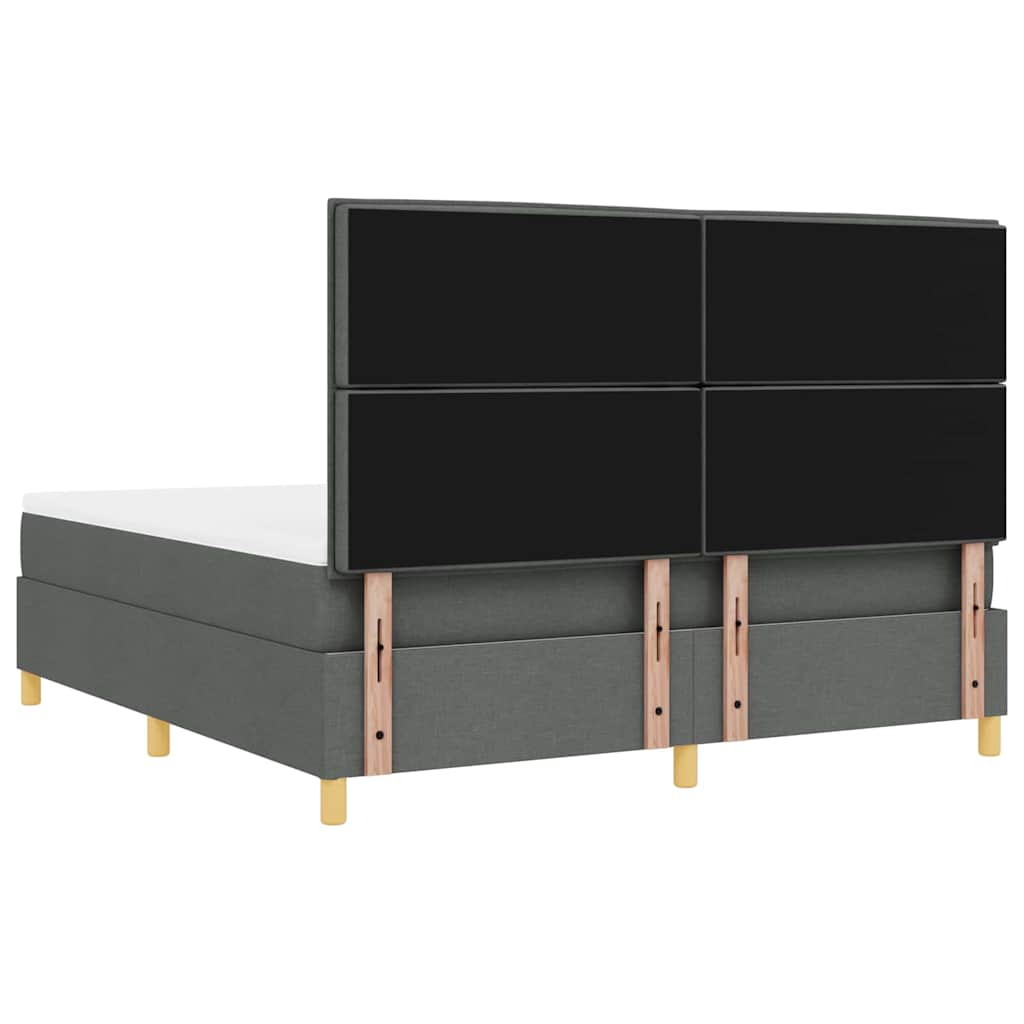 vidaXL Łóżko z sprężyną LED Ciemnoszary 180 x 200 cm tkanina