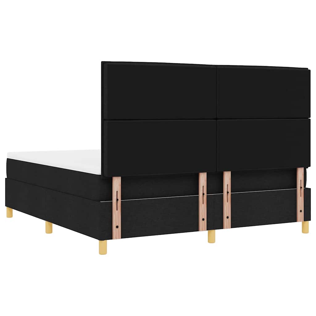 vidaXL Łóżko z sprężyną LED z materacem Czarny 180 x 200 cm tkanina