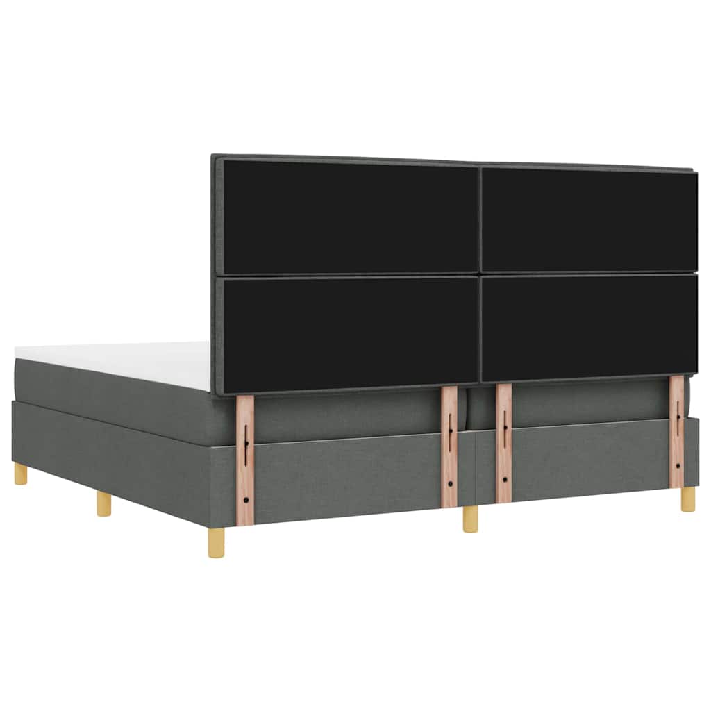 vidaXL Łóżko z sprężyną LED Ciemnoszary 200 x 200 cm tkanina
