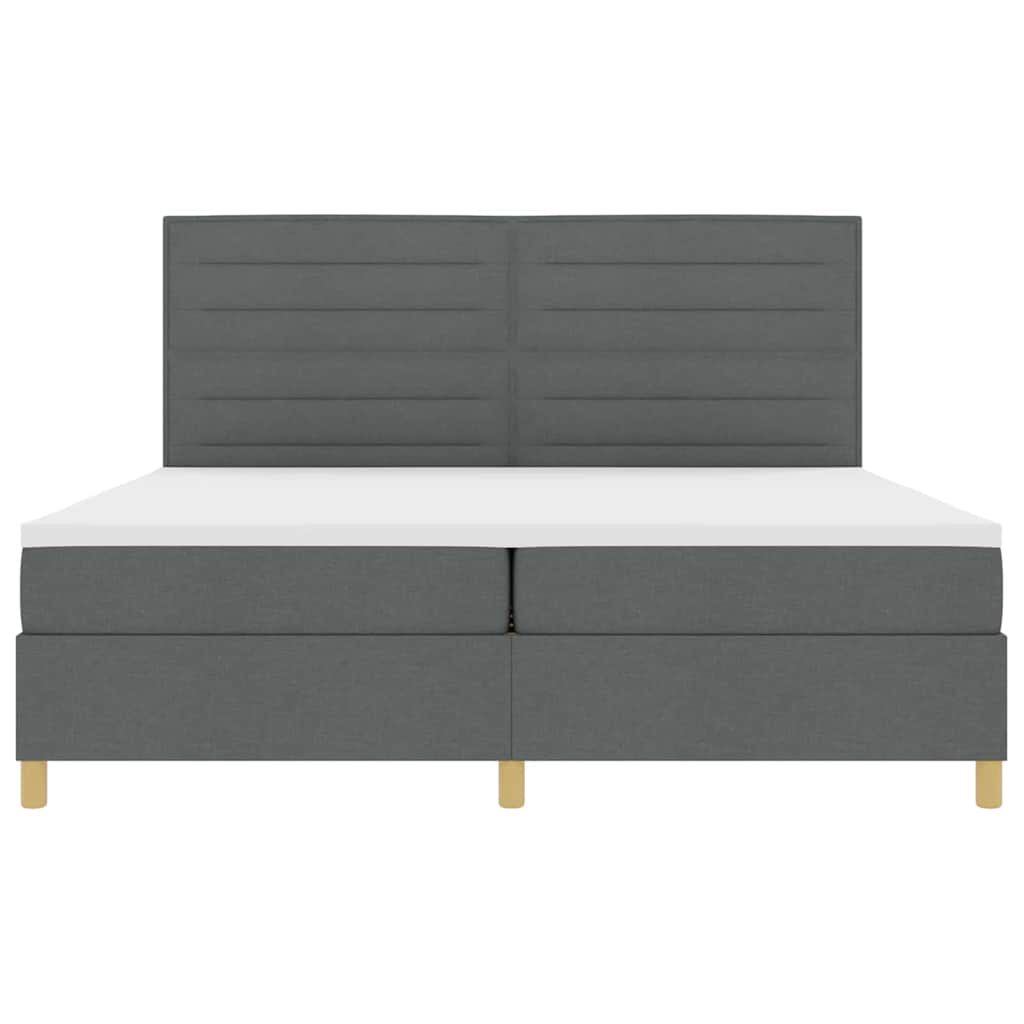 vidaXL Łóżko z sprężyną LED Ciemnoszary 200 x 200 cm tkanina