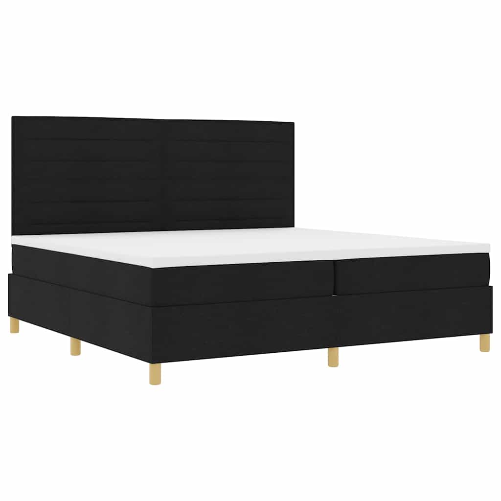 vidaXL Łóżko z sprężyną LED z materacem Czarny 200 x 200 cm tkanina