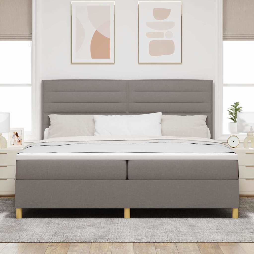 vidaXL Łóżko z sprężyną LED Ciemnoszary 200 x 200 cm tkanina