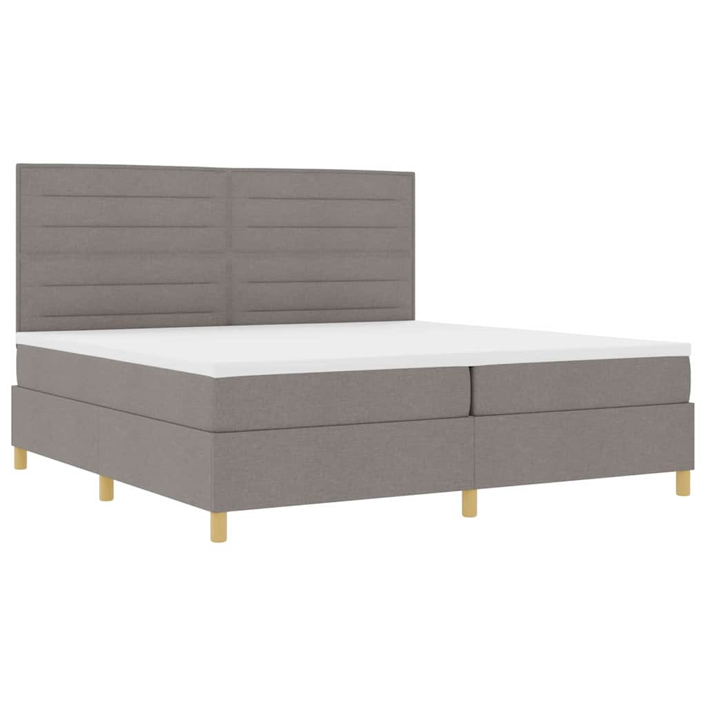 vidaXL Łóżko z sprężyną LED Ciemnoszary 200 x 200 cm tkanina