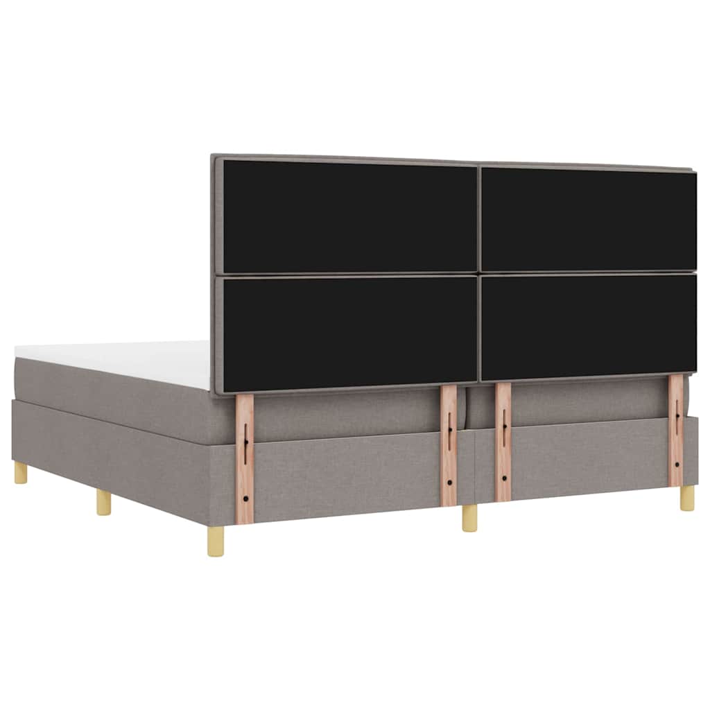 vidaXL Łóżko z sprężyną LED Ciemnoszary 200 x 200 cm tkanina