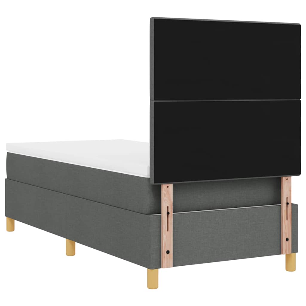 vidaXL Łóżko z sprężyną LED Ciemnoszary 100 x 200 cm tkanina