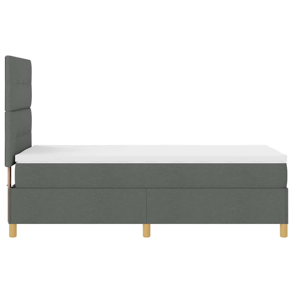 vidaXL Łóżko z sprężyną LED Ciemnoszary 100 x 200 cm tkanina