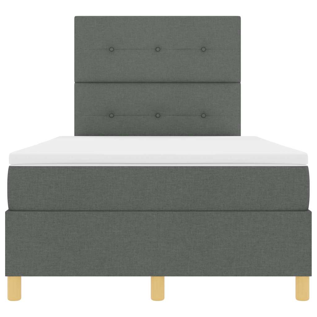 vidaXL Łóżko z sprężyną LED Ciemnoszary 120 x 190 cm tkanina