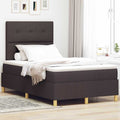 vidaXL Łóżko z sprężyną LED Ciemny brąz 120 x 190 cm tkanina