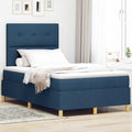 vidaXL Łóżko z sprężyną LED z materacem Niebieski 120 x 190 cm tkanina