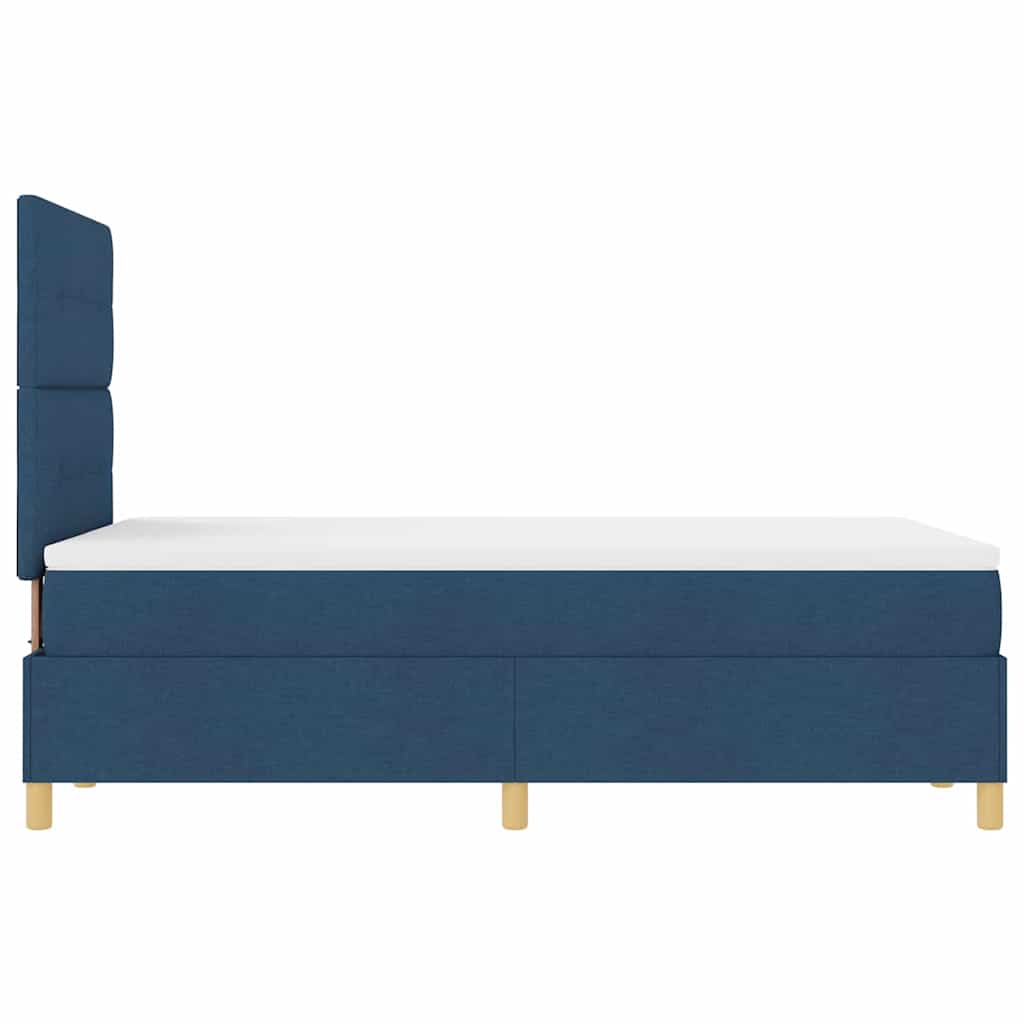 vidaXL Łóżko z sprężyną LED z materacem Niebieski 120 x 190 cm tkanina