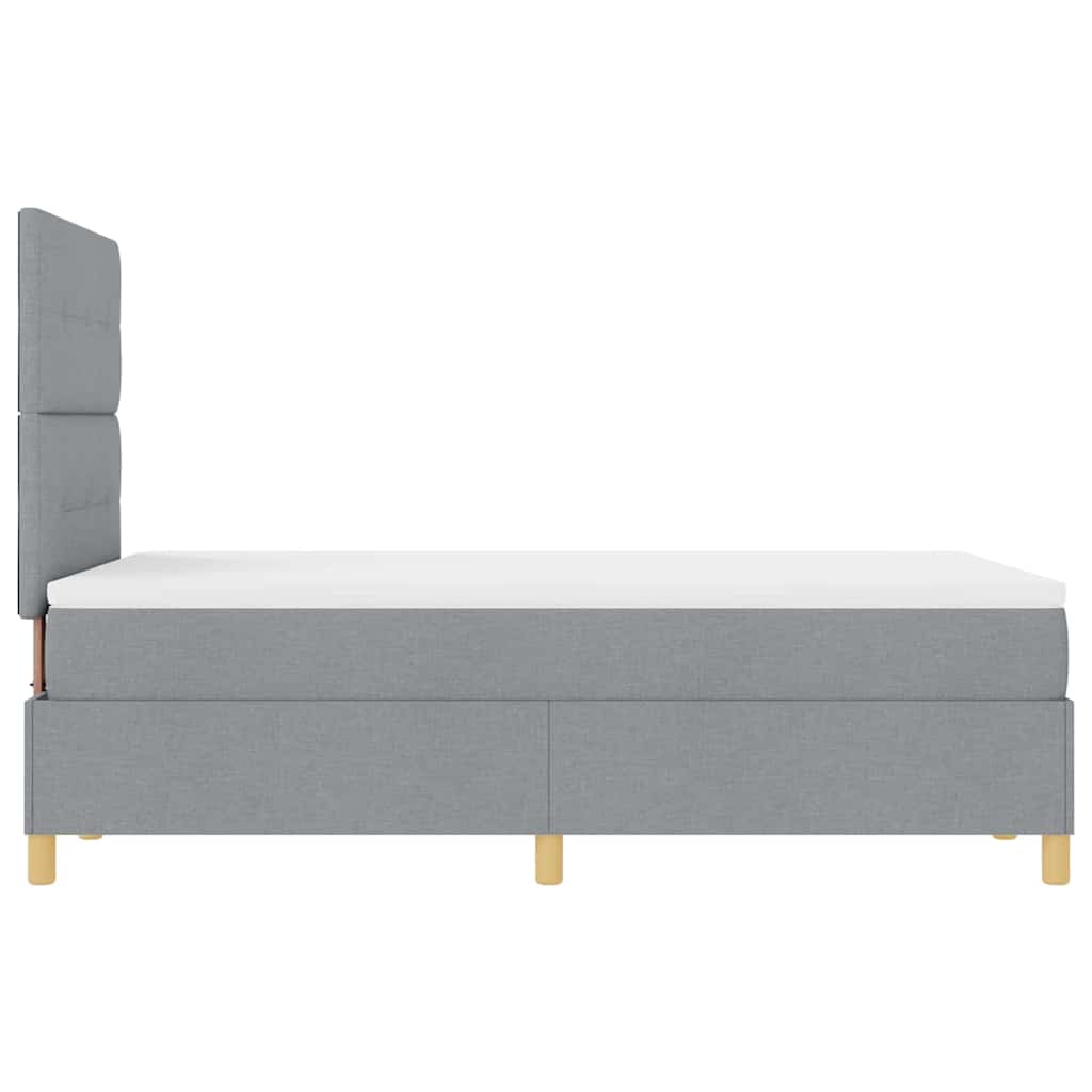 vidaXL Łóżko z sprężyną LED Jasnoszary 120 x 200 cm tkanina