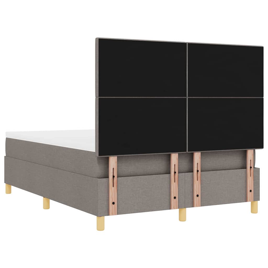 vidaXL Łóżko z sprężyną LED Ciemnoszary 140 x 190 cm tkanina