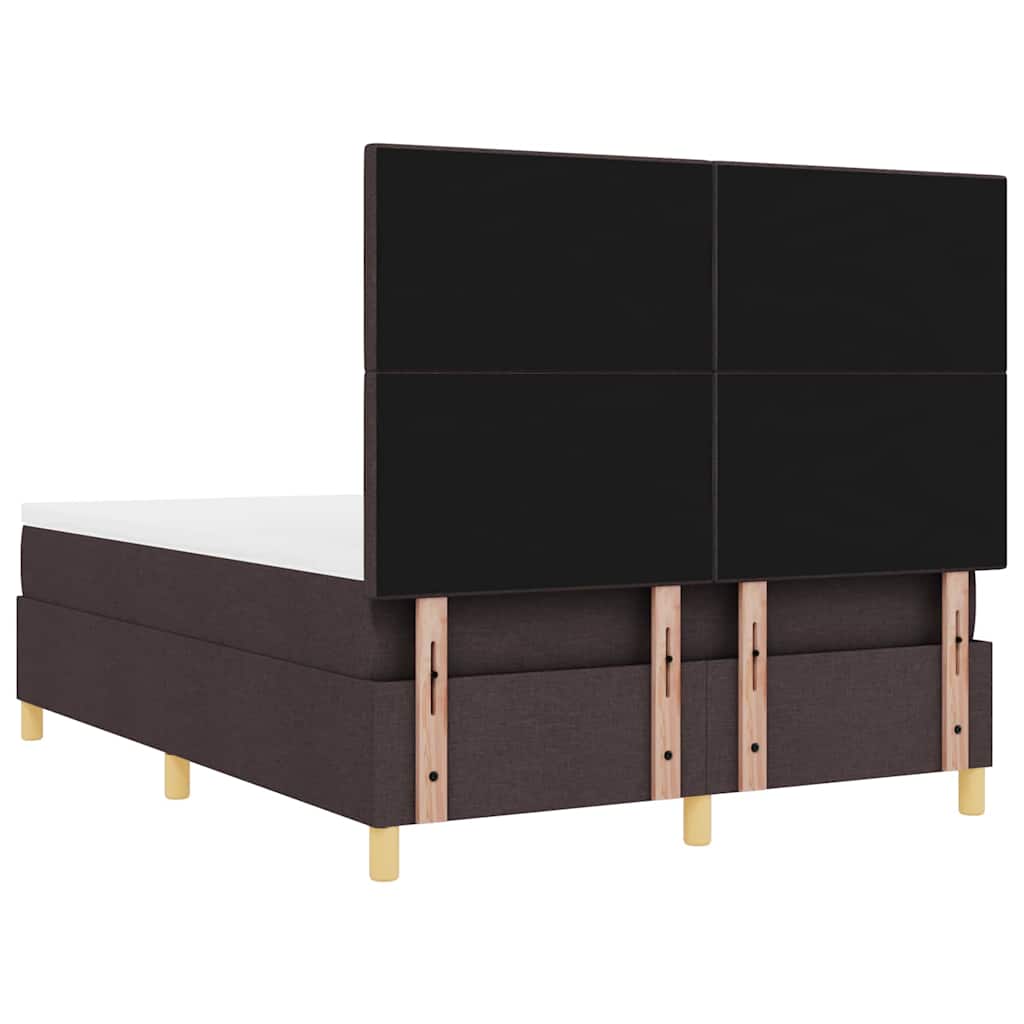 vidaXL Łóżko z sprężyną LED Ciemny brąz 160 x 200 cm tkanina