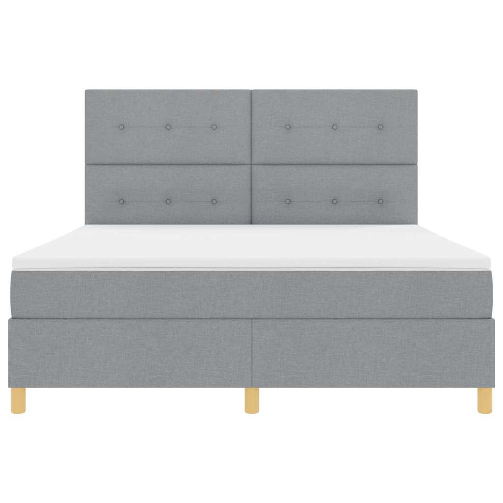 vidaXL Łóżko z sprężyną LED Jasnoszary 180 x 200 cm tkanina