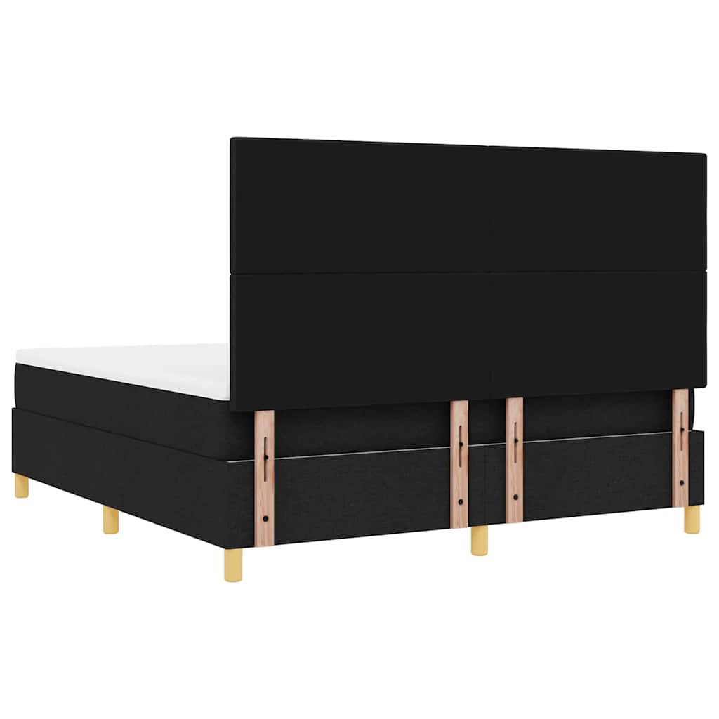 vidaXL Łóżko z sprężyną LED z materacem Czarny 180 x 200 cm tkanina