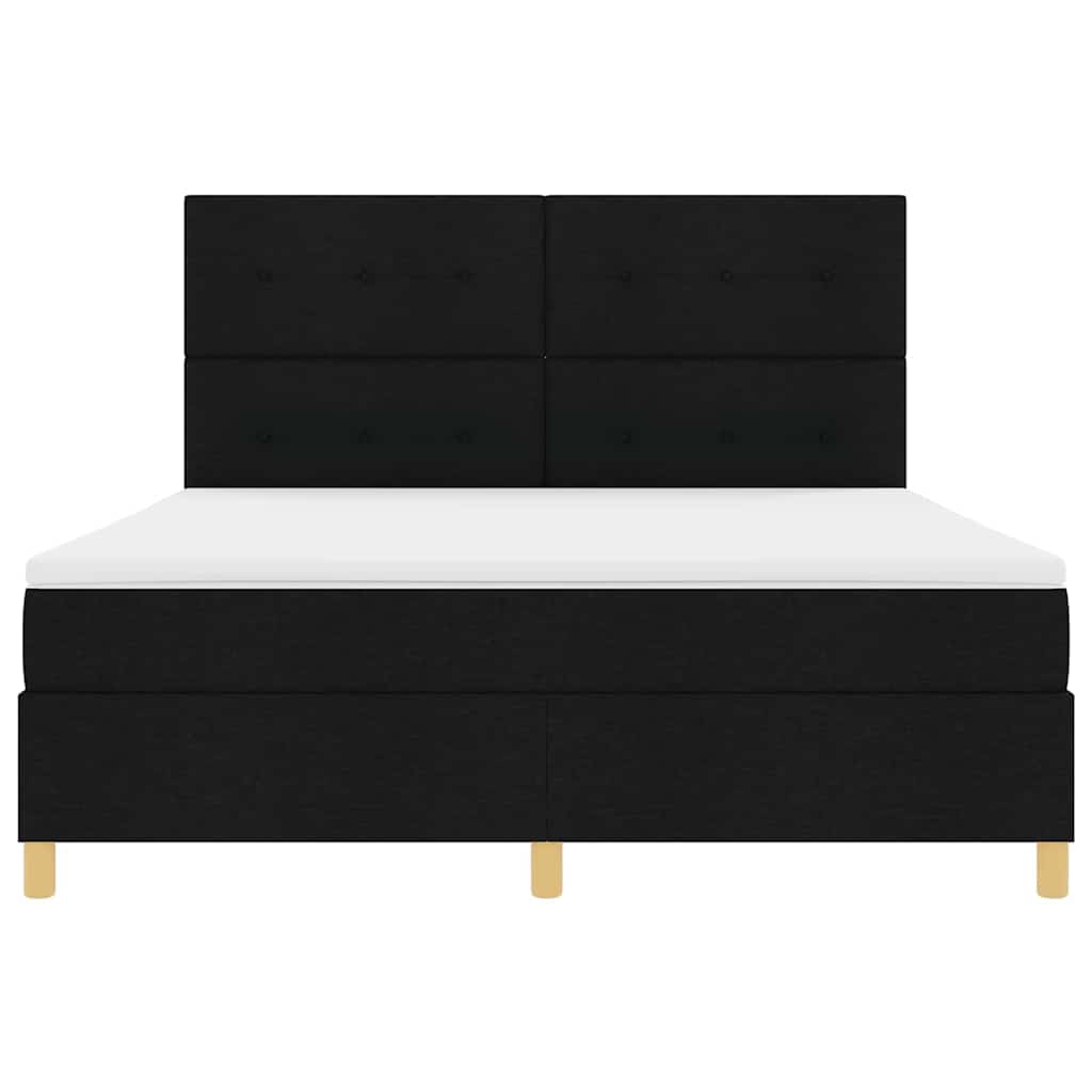 vidaXL Łóżko z sprężyną LED z materacem Czarny 180 x 200 cm tkanina