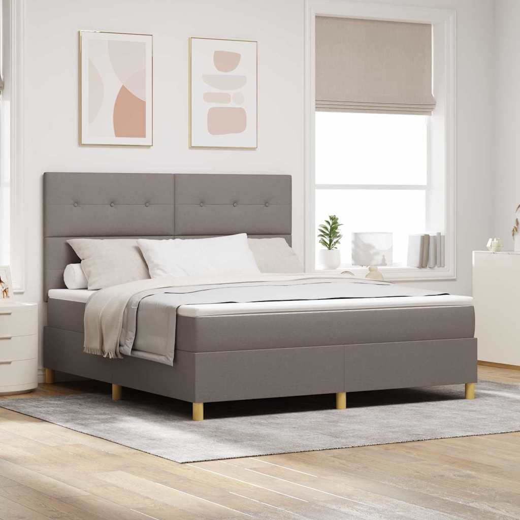 vidaXL Łóżko z sprężyną LED Ciemnoszary 180 x 200 cm tkanina