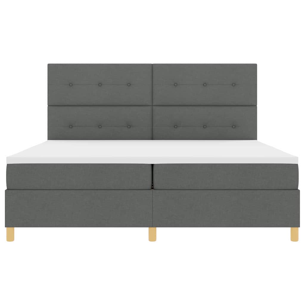 vidaXL Łóżko z sprężyną LED Ciemnoszary 200 x 200 cm tkanina