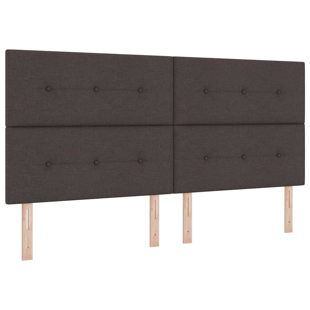 vidaXL Łóżko z sprężyną LED Ciemny brąz 200 x 200 cm tkanina