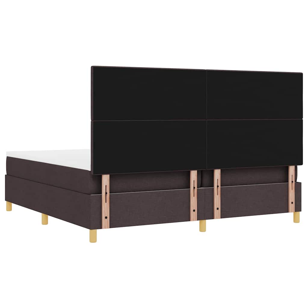 vidaXL Łóżko z sprężyną LED Ciemny brąz 200 x 200 cm tkanina