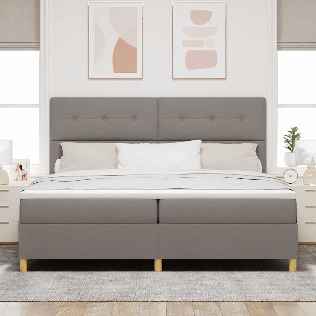 vidaXL Łóżko z sprężyną LED Ciemnoszary 200 x 200 cm tkanina