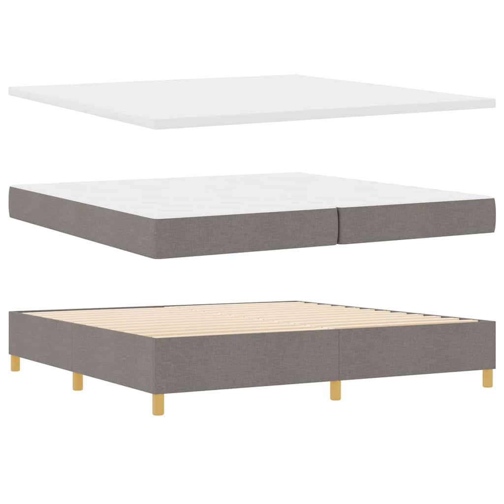 vidaXL Łóżko z sprężyną LED Ciemnoszary 200 x 200 cm tkanina