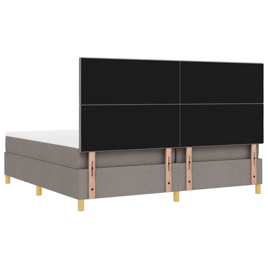 vidaXL Łóżko z sprężyną LED Ciemnoszary 200 x 200 cm tkanina