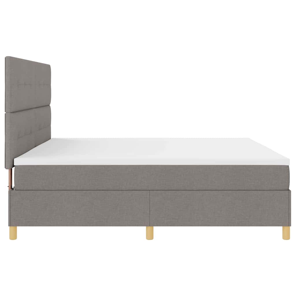 vidaXL Łóżko z sprężyną LED Ciemnoszary 200 x 200 cm tkanina
