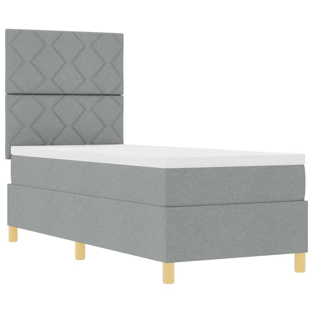 vidaXL Łóżko z sprężyną LED Jasnoszary 80 x 200 cm tkanina