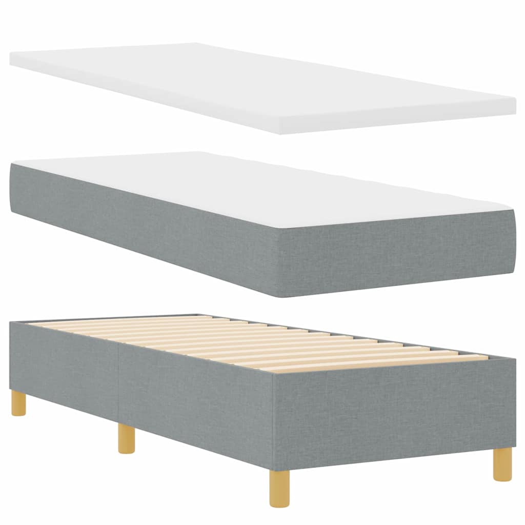 vidaXL Łóżko z sprężyną LED Jasnoszary 80 x 200 cm tkanina