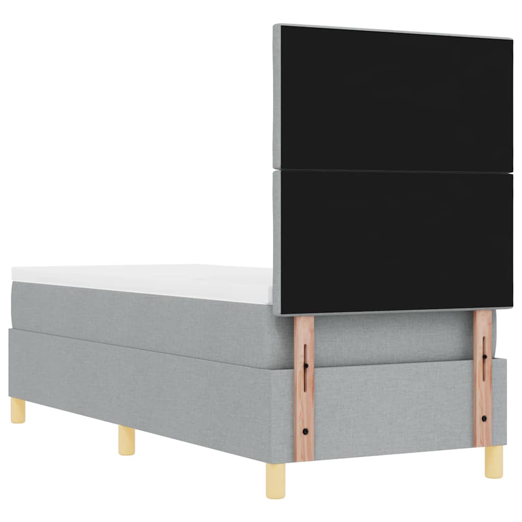 vidaXL Łóżko z sprężyną LED Jasnoszary 80 x 200 cm tkanina