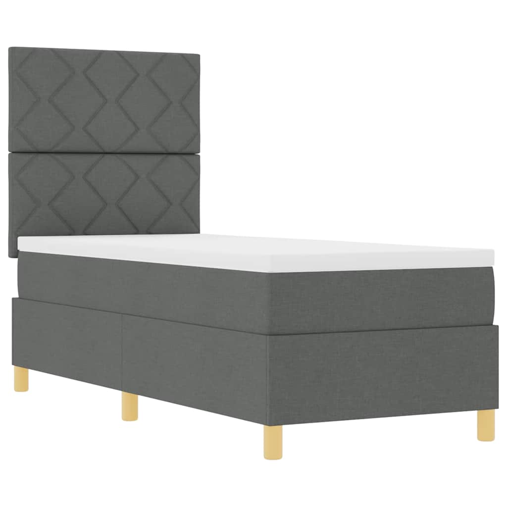 vidaXL Łóżko z sprężyną LED Ciemnoszary 80 x 200 cm tkanina