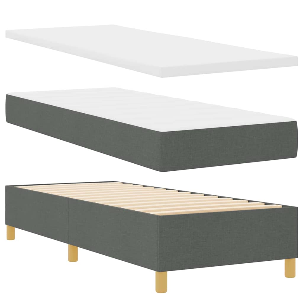 vidaXL Łóżko z sprężyną LED Ciemnoszary 80 x 200 cm tkanina