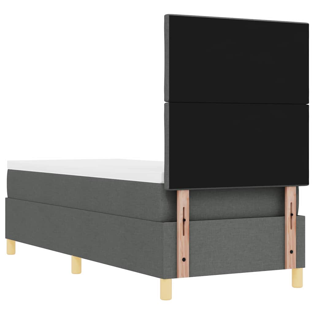 vidaXL Łóżko z sprężyną LED Ciemnoszary 80 x 200 cm tkanina