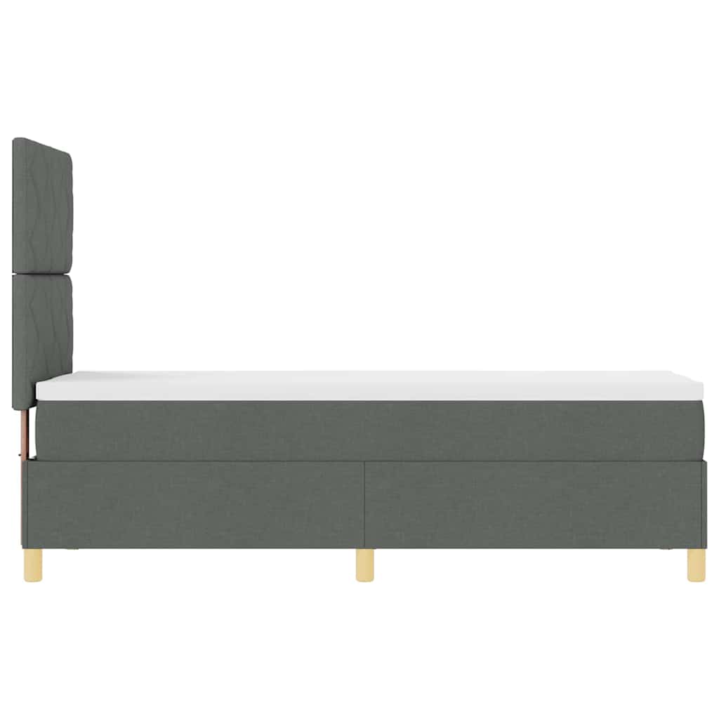 vidaXL Łóżko z sprężyną LED Ciemnoszary 80 x 200 cm tkanina