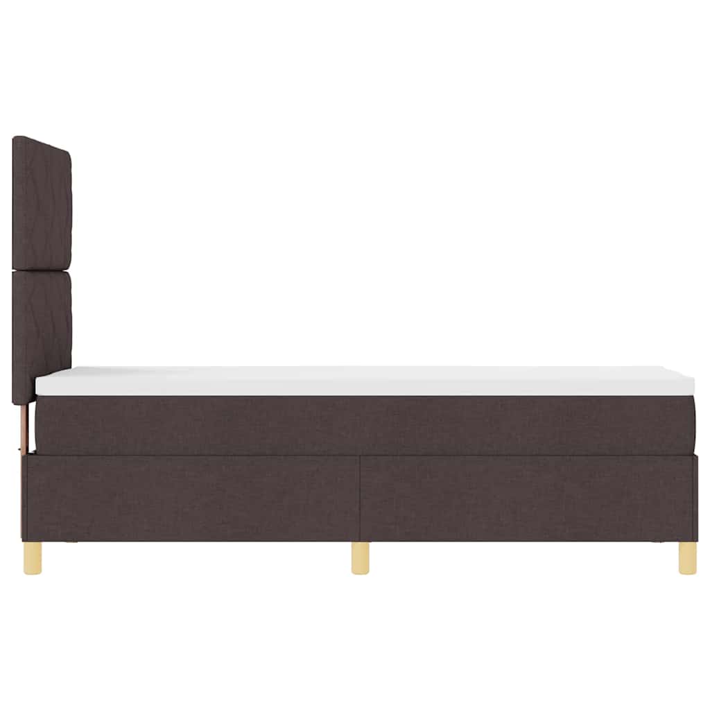 vidaXL Łóżko z sprężyną LED Ciemny brąz 80 x 200 cm tkanina