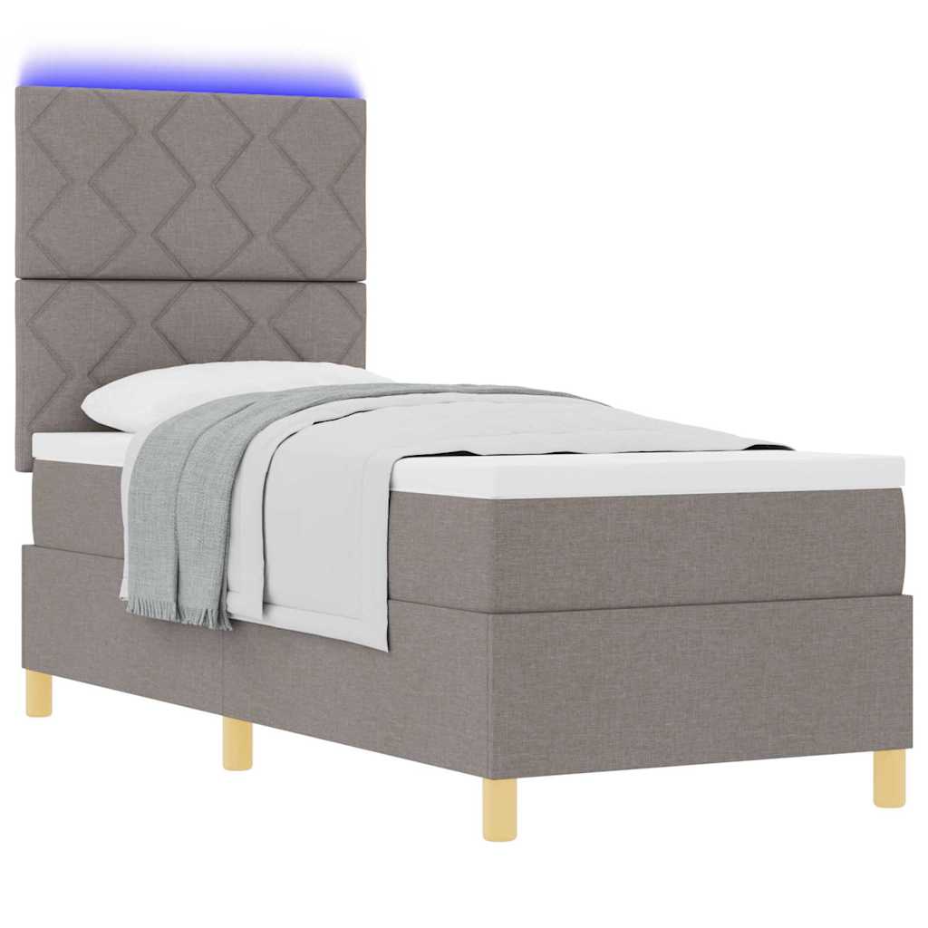 vidaXL Łóżko z sprężyną LED Ciemnoszary 80 x 200 cm tkanina