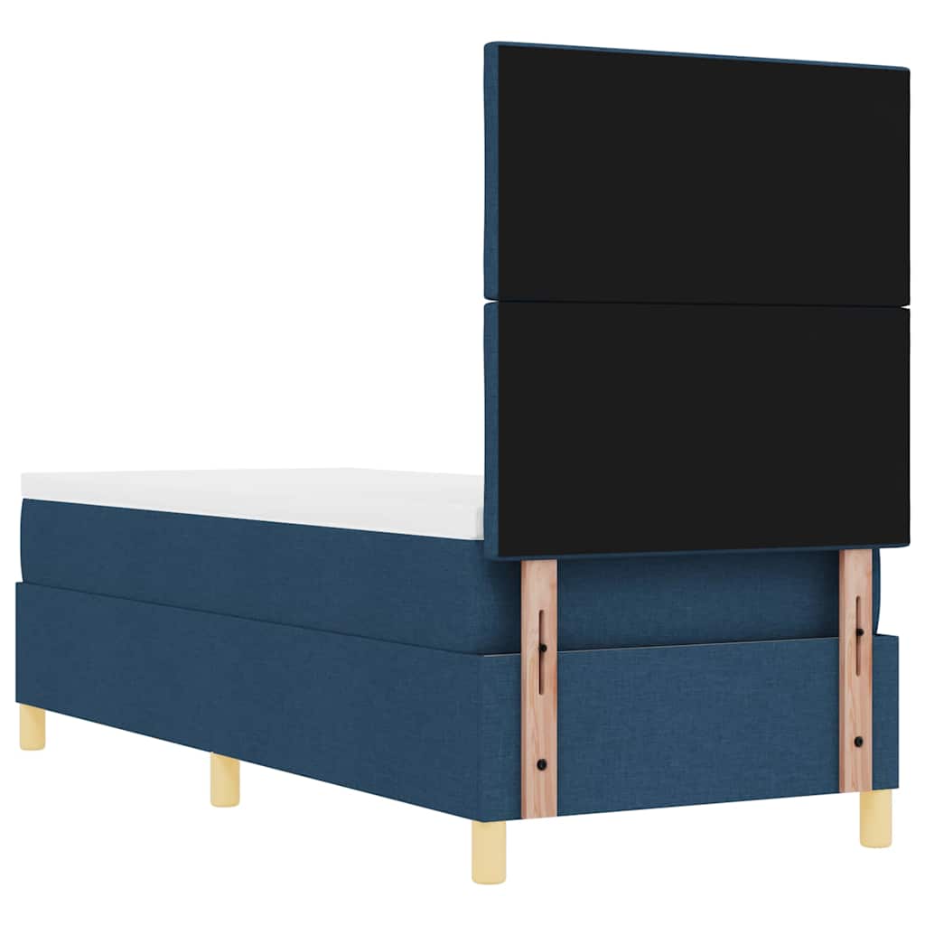 vidaXL Łóżko z sprężyną LED Z zagłówkiem Niebieski 80 x 200 cm tkanina