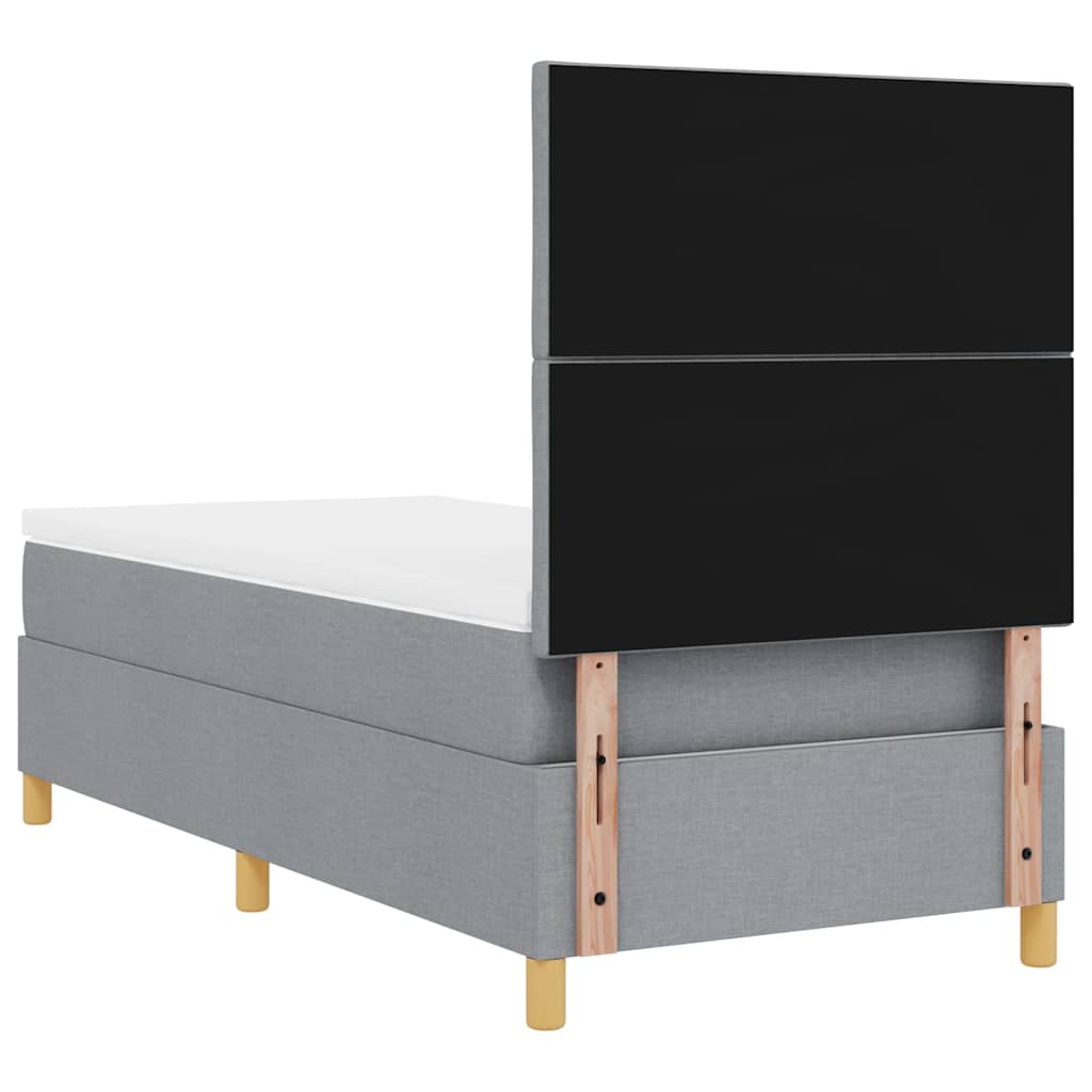 vidaXL Łóżko z sprężyną LED Jasnoszary 90 x 190 cm tkanina