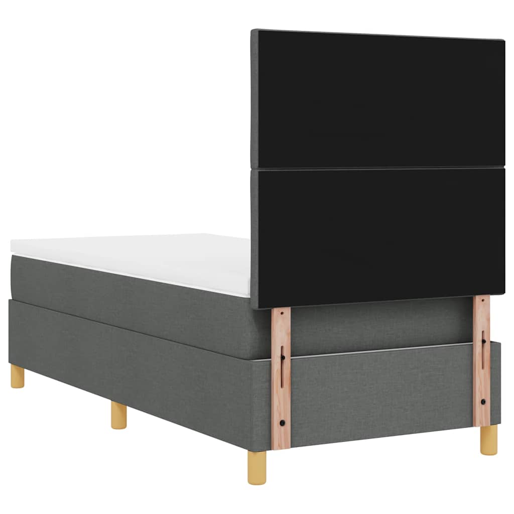 vidaXL Łóżko z sprężyną LED Ciemnoszary 90 x 190 cm tkanina