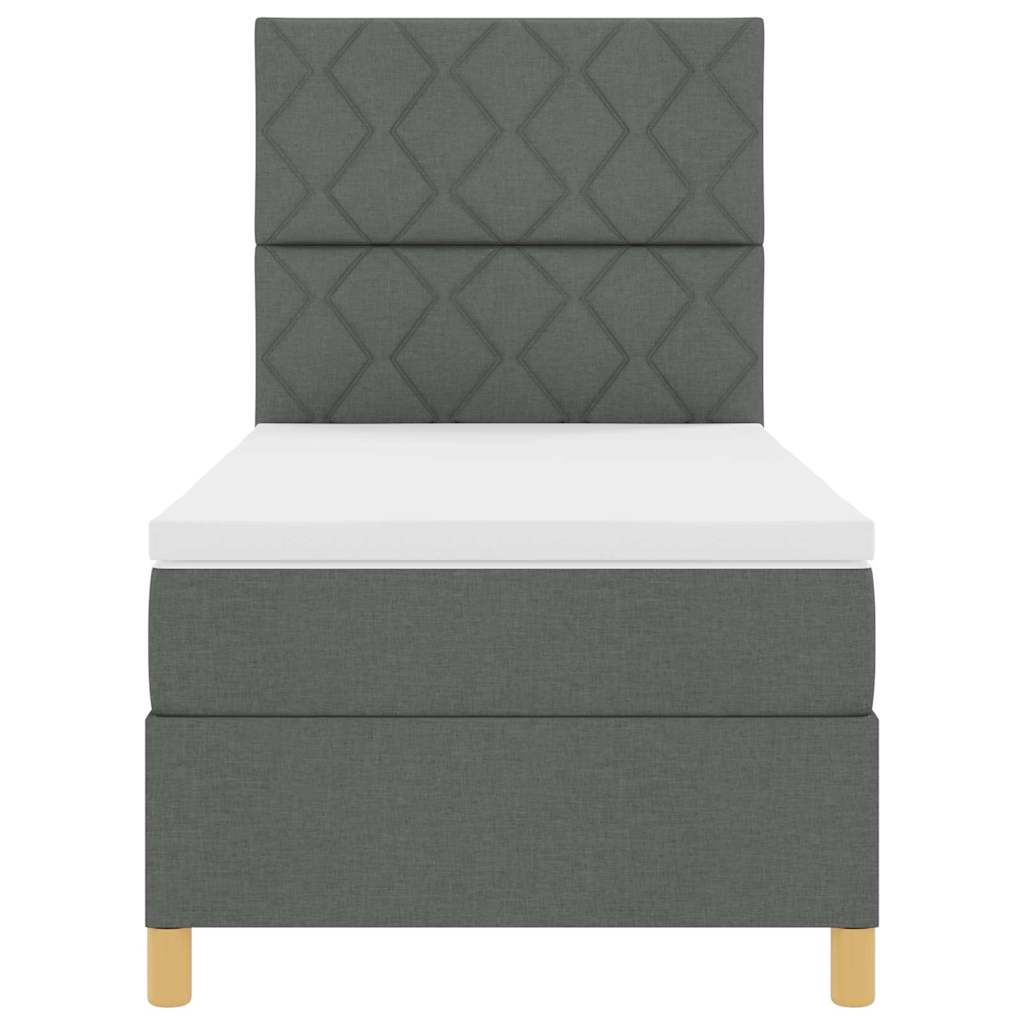 vidaXL Łóżko z sprężyną LED Ciemnoszary 90 x 190 cm tkanina