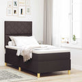 vidaXL Łóżko z sprężyną LED Ciemny brąz 90 x 190 cm tkanina