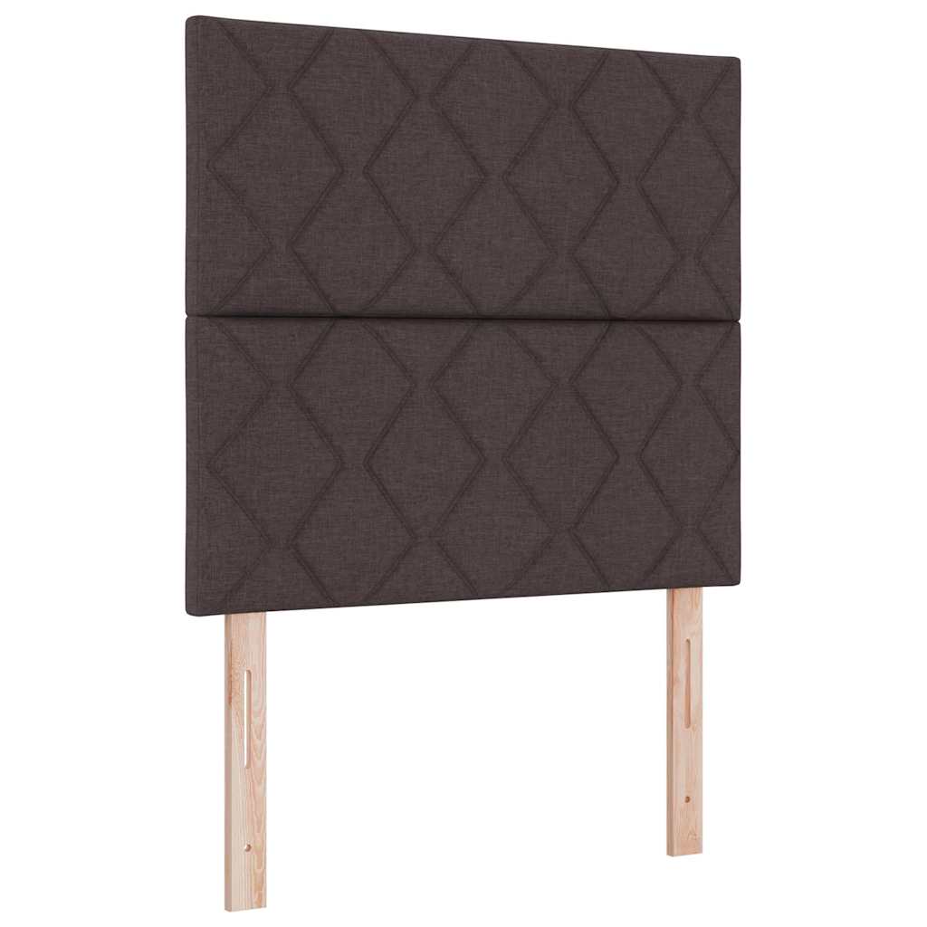 vidaXL Łóżko z sprężyną LED Ciemny brąz 90 x 190 cm tkanina