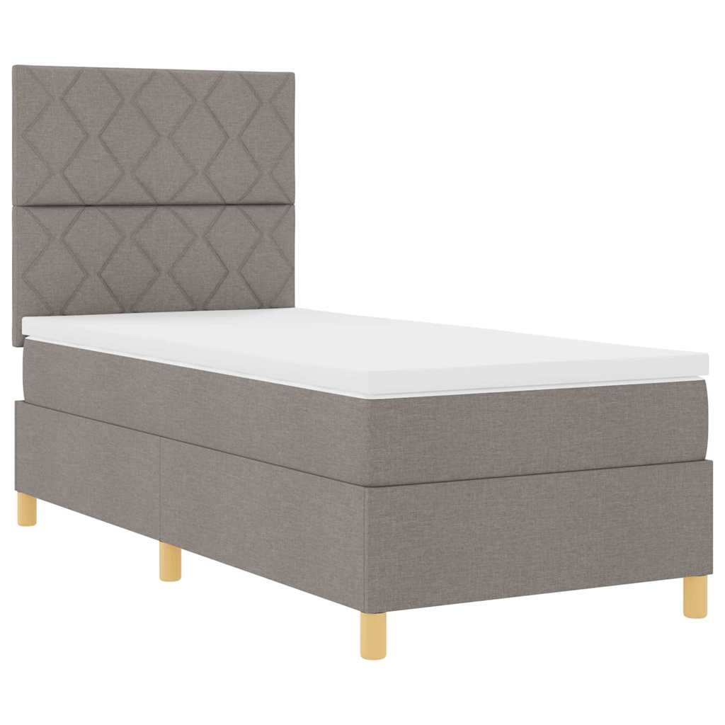 vidaXL Łóżko z sprężyną LED Ciemnoszary 90 x 200 cm tkanina