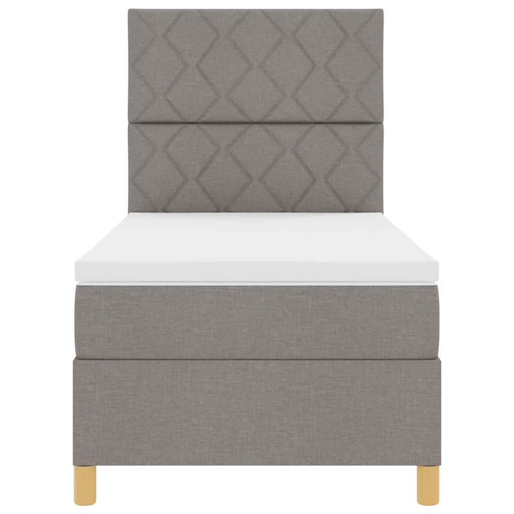 vidaXL Łóżko z sprężyną LED Ciemnoszary 90 x 200 cm tkanina
