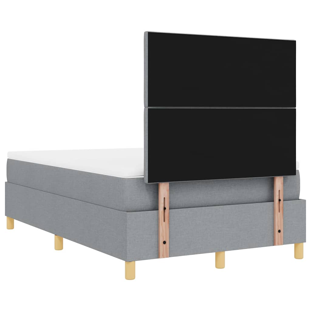 vidaXL Łóżko z sprężyną LED Jasnoszary 120 x 190 cm tkanina