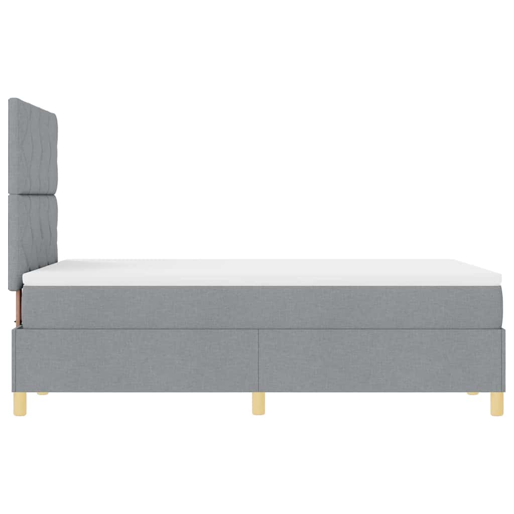 vidaXL Łóżko z sprężyną LED Jasnoszary 120 x 190 cm tkanina