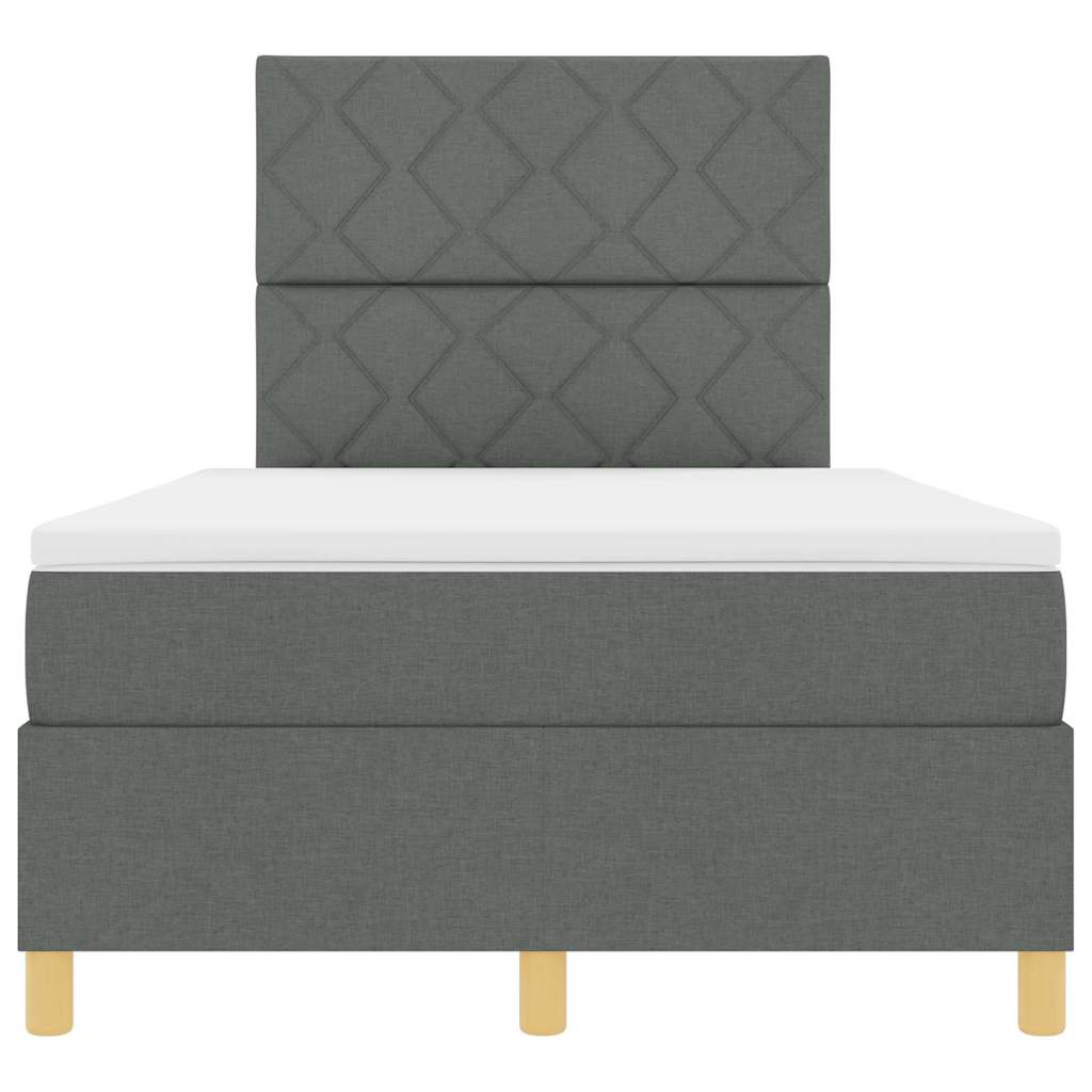 vidaXL Łóżko z sprężyną LED Ciemnoszary 120 x 190 cm tkanina